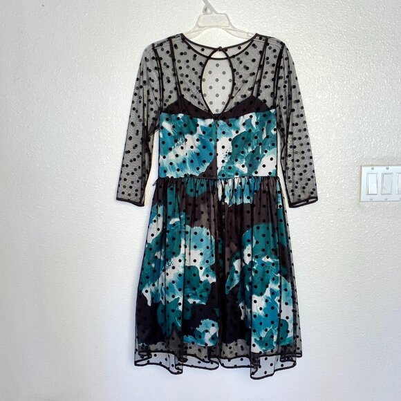 Eliza J Polka Dot Sheer Overlay Party Dress Sz 10 - Picture 6 of 11